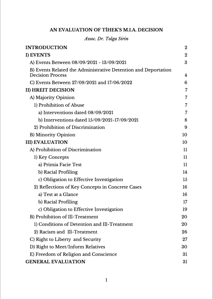 Decision Analyses Series - An Evaluation of TİHEK's M.I.A. Decision